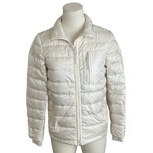 J. CREW Lightweight Down‎ Puffer Jacket Coat Snow Bunny Ivory Size XXXS Winter